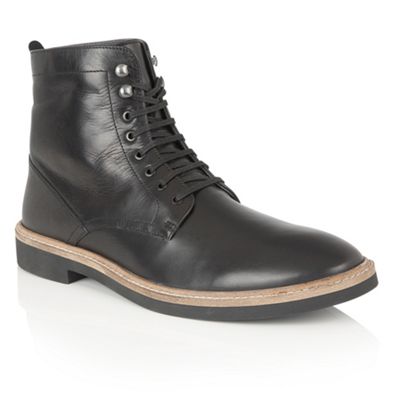 Frank Wright Black Leather 'Munros' mens lace up boots